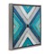 Stupell Industries Geometric Blue Symmetrical Design Framed Floater Canvas Wall Art